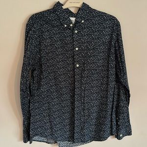 Blue floral long sleeve button down